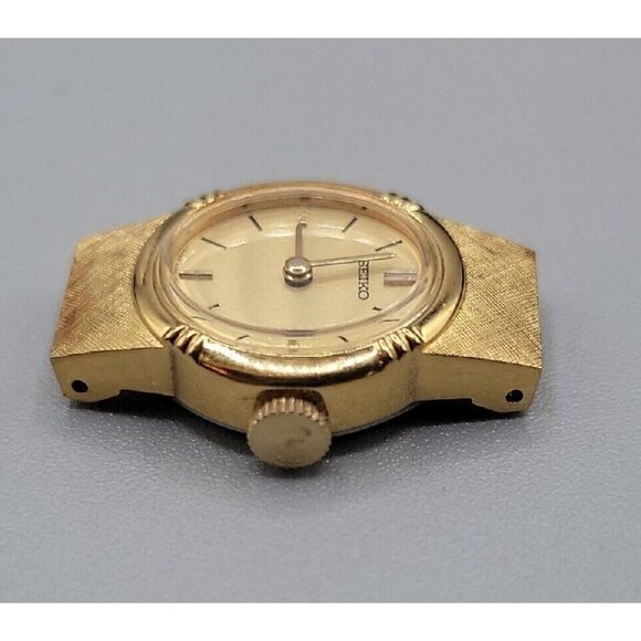 Vintage Seiko Ladies Watch Gold Tone 17 Jewel No Band 1100-5549 New Battery Runs